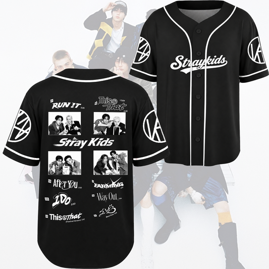 Stray Kids THIS & THAT Full Tracklist Baseball Jersey Unisex Concert Outfit Gift For Fans