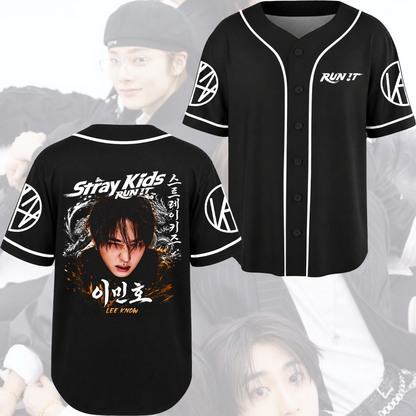 Stray Kids Run It World Tour Baseball Jersey Edgy Streetwear Gift For Fans