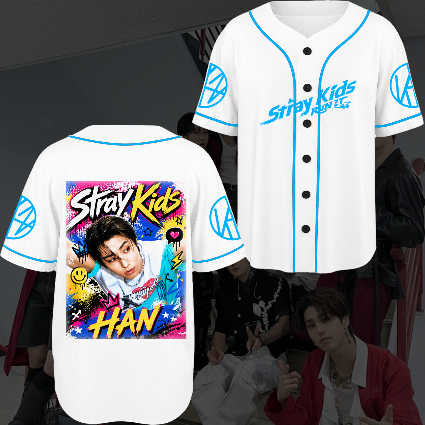 Stray Kids Colorful Baseball Jersey Edgy Pop Punk Concert Outfit Gift For Stays