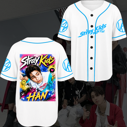 Stray Kids Colorful Baseball Jersey Edgy Pop Punk Concert Outfit Gift For Stays