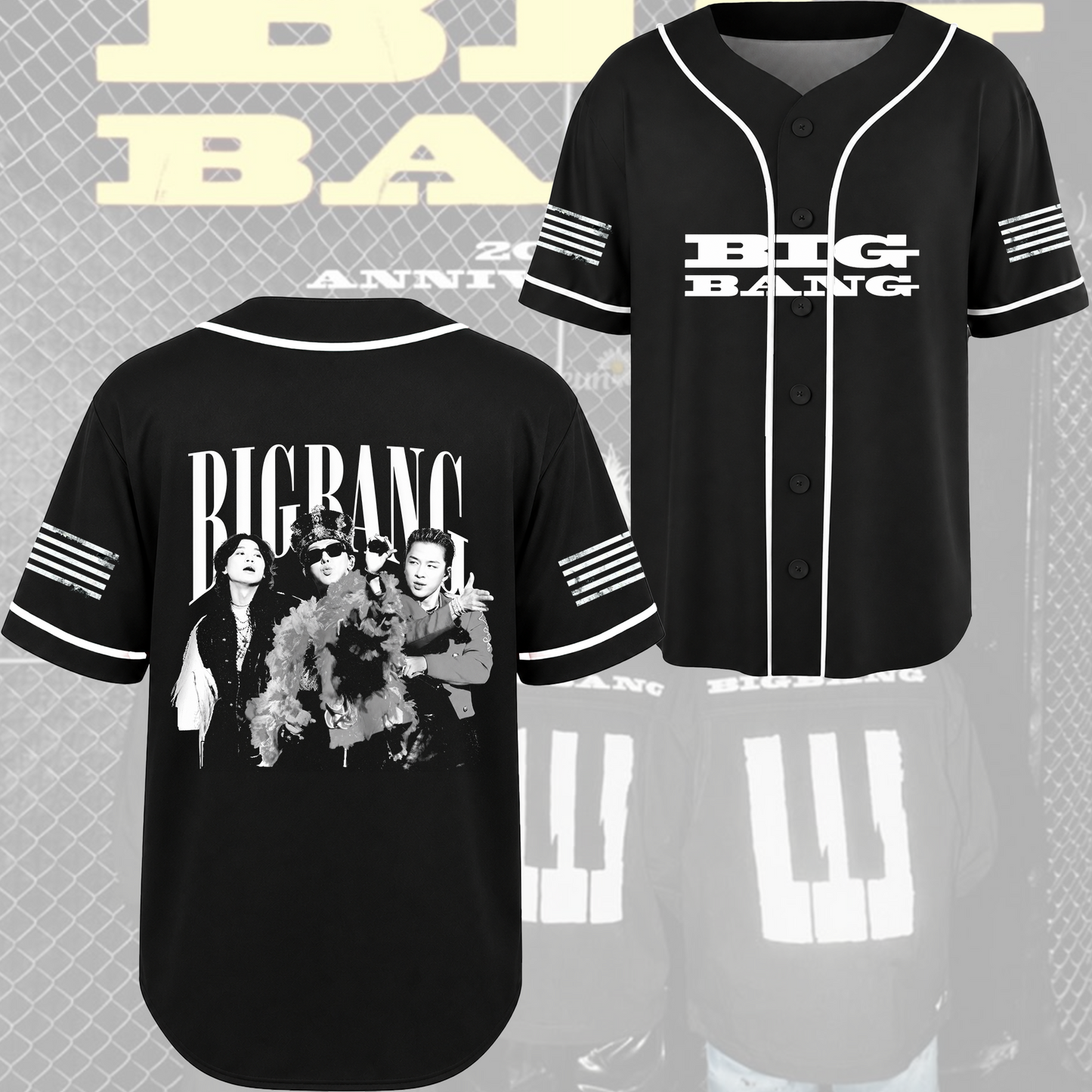 Vintage BIGBANG Baseball Jersey 20th World Tour Gift For Fans