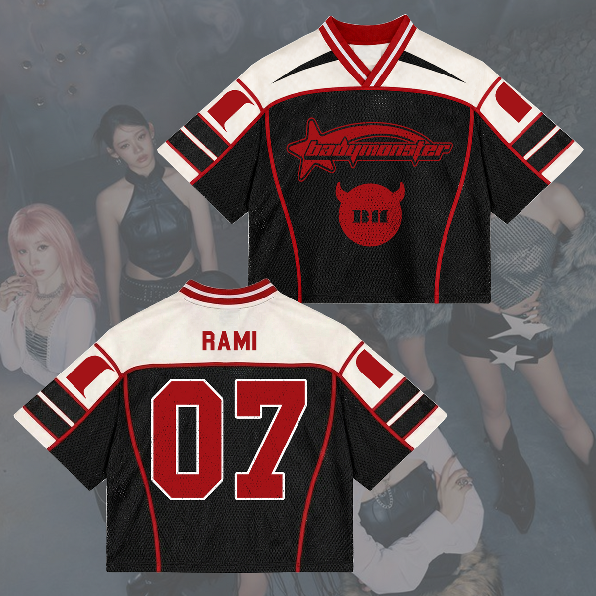 Powerful Choom World Tour Babymonster Sporty  Mixed Mesh Jersey Fanmerch