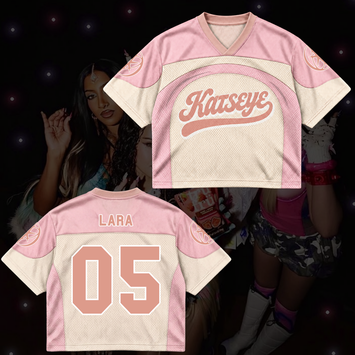 KATSEYE The Wildworld Tour Pink Mixed Mesh Jersey Gift To Fans