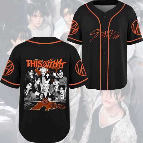 Stray Kids Album Tracklist Baseball Jersey Orange Streetwear Outfit Gift For Stay