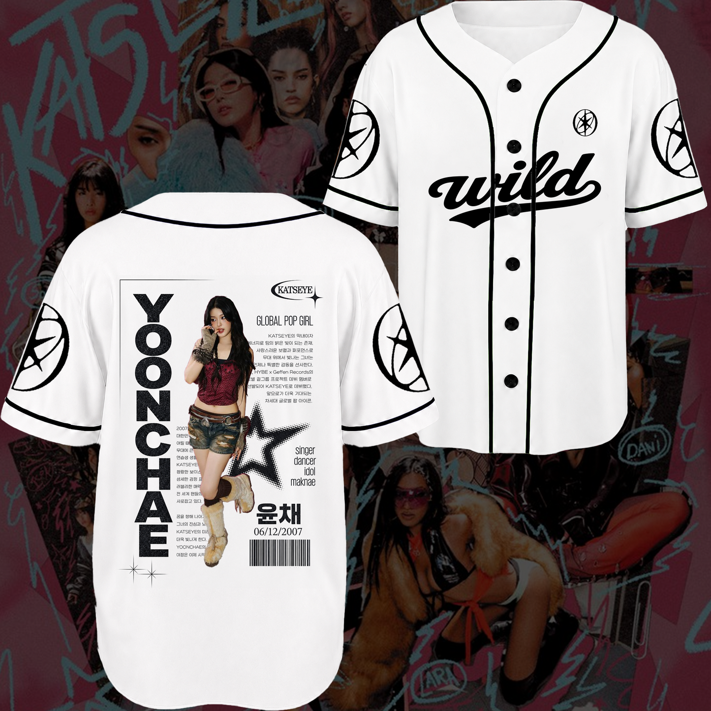 KATSEYE Chronicles The Wildworld Tour Baseball Jersey Fan Edtion