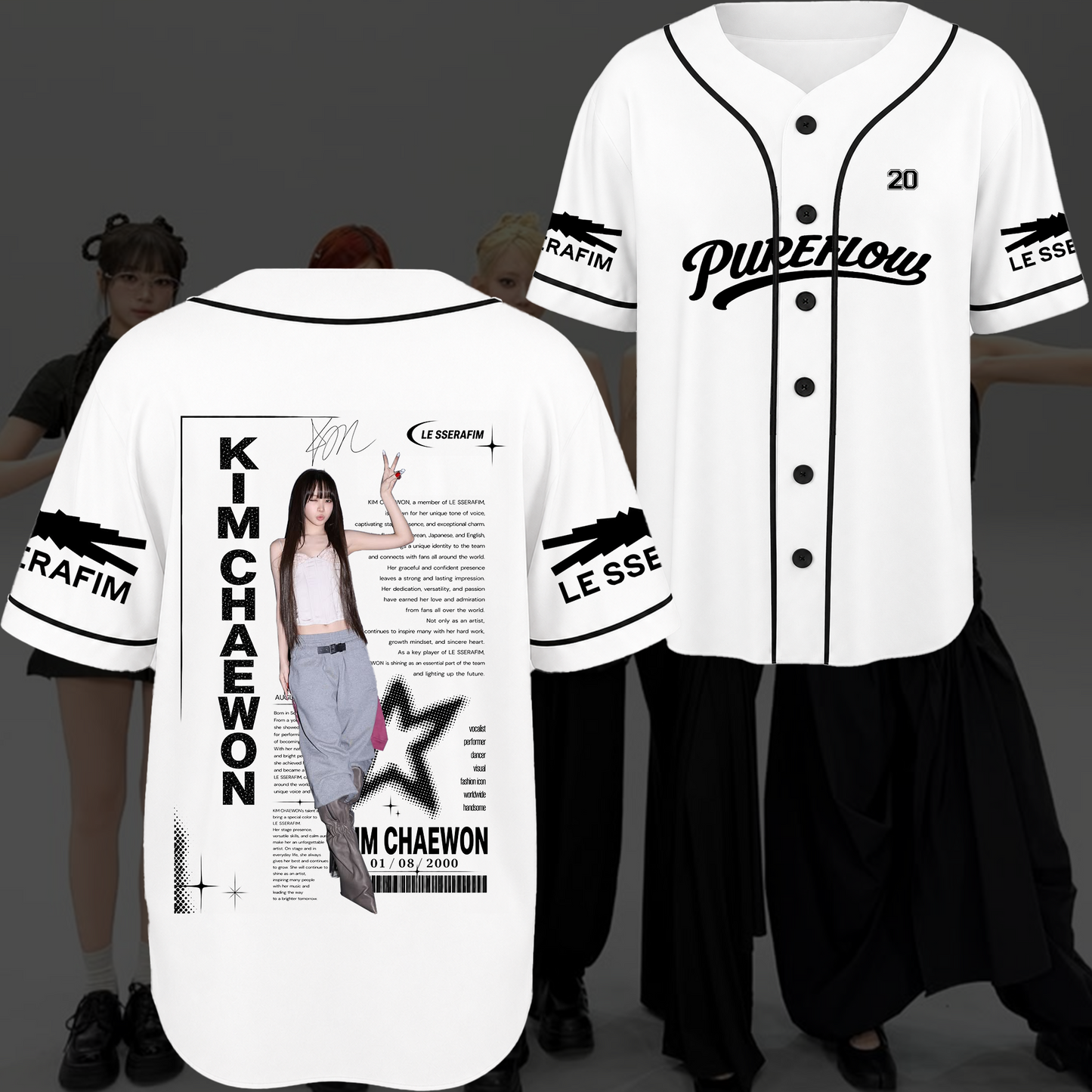 Le Sserafim Chronicles Pureflow World Tour  Baseball Jersey Gift For Fans