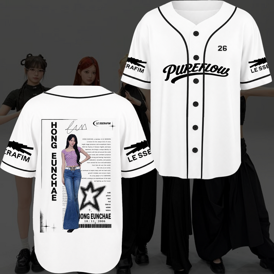 Le Sserafim Chronicles Pureflow World Tour  Baseball Jersey Gift For Fans
