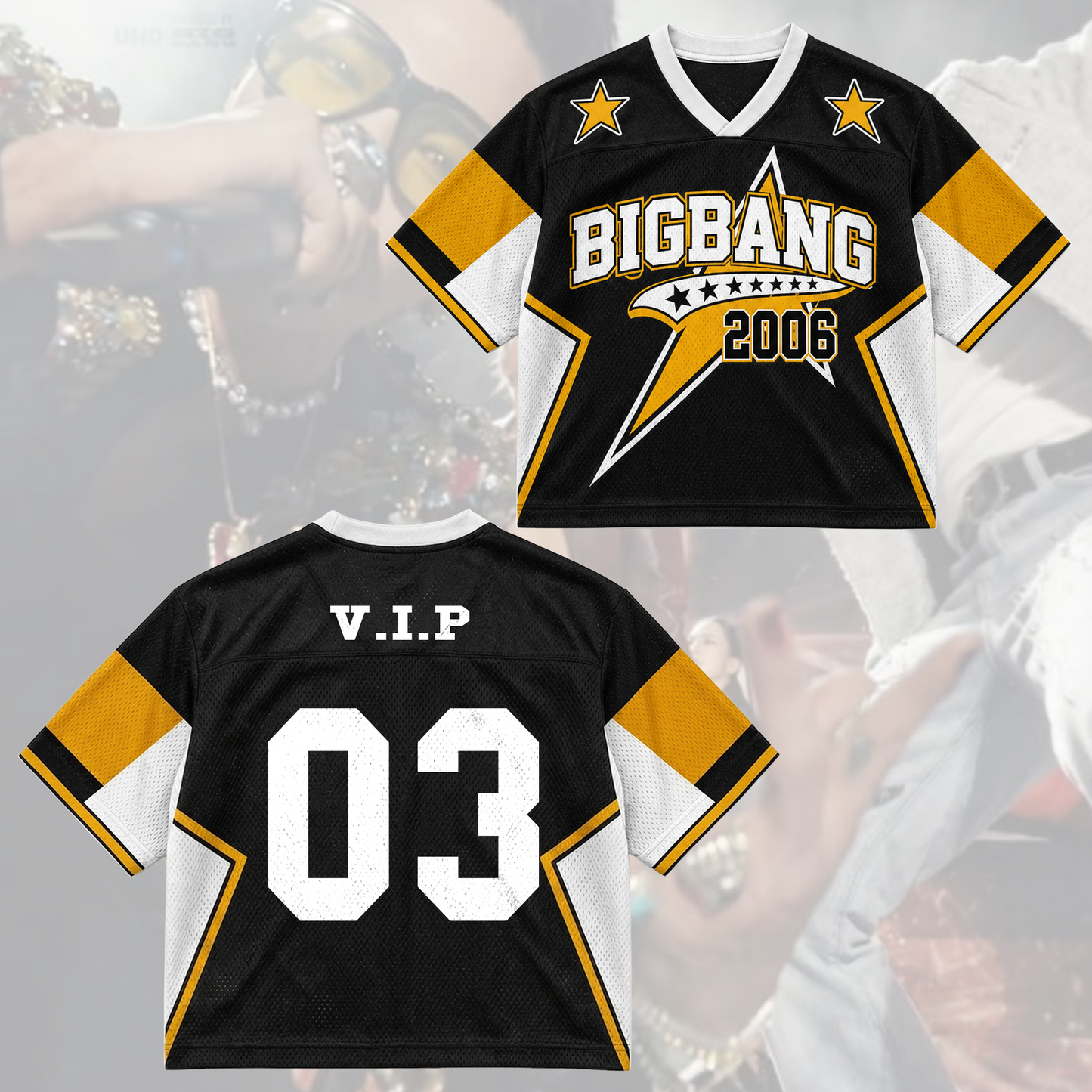Vintage BIGBANG Mixed Mesh Jersey Sporty Concert Outfit Gift For Fans