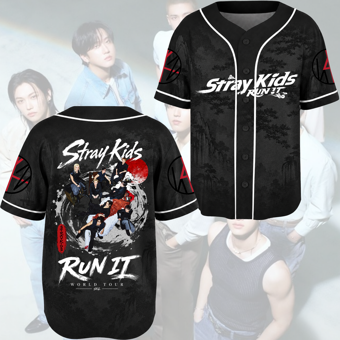 Massive Stray kids Run It World Tour This That Album Baseball Jersey Stay Edition