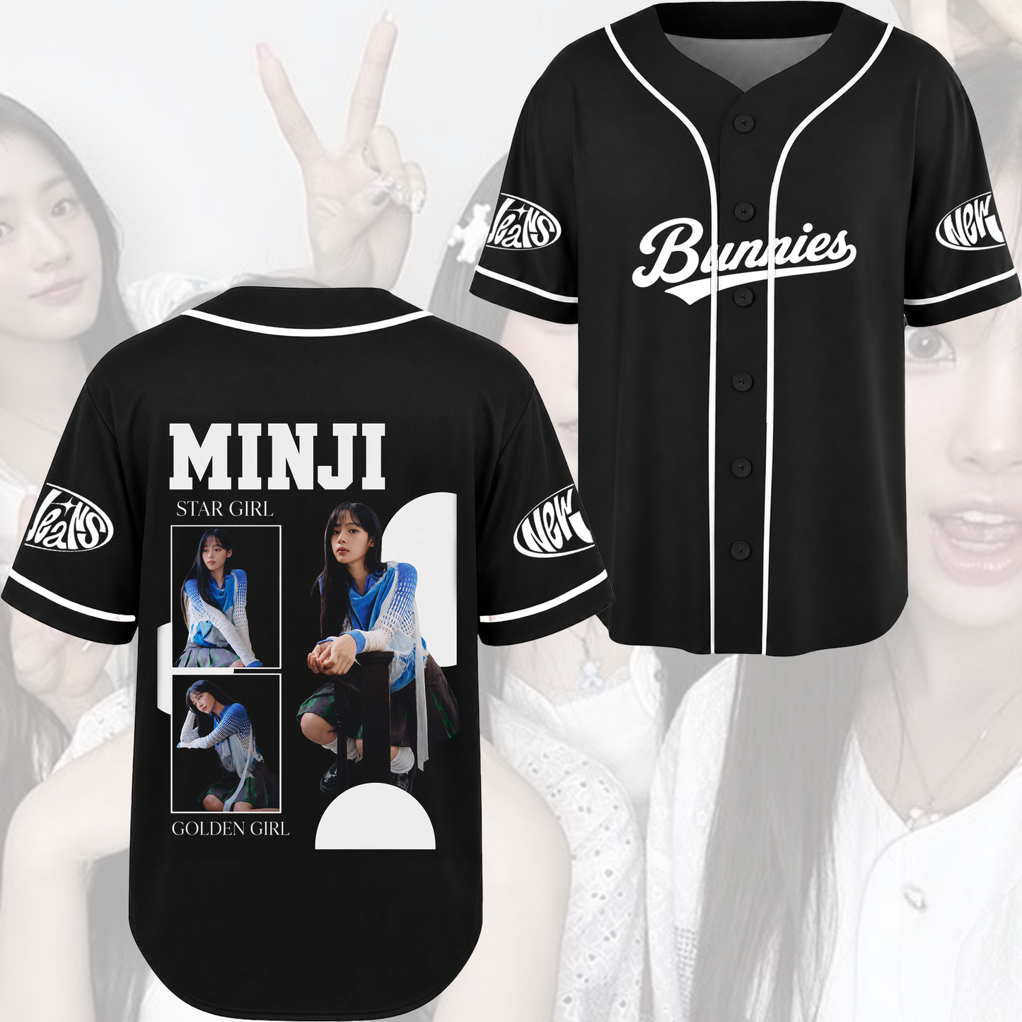 Aesthetic NewJeans It Girl Baseball Jersey Retro Fan Merch