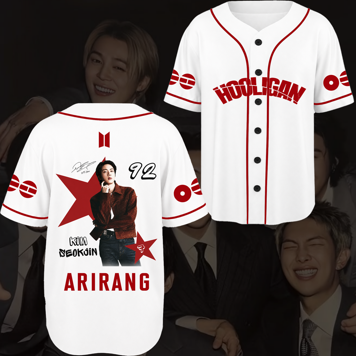 Sleek BTS Visual Baseball Jersey Arirang World Tour Merch Gift For Fans