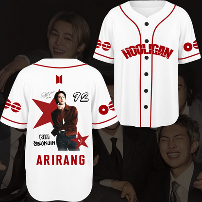Sleek BTS Visual Baseball Jersey Arirang World Tour Merch Gift For Fans