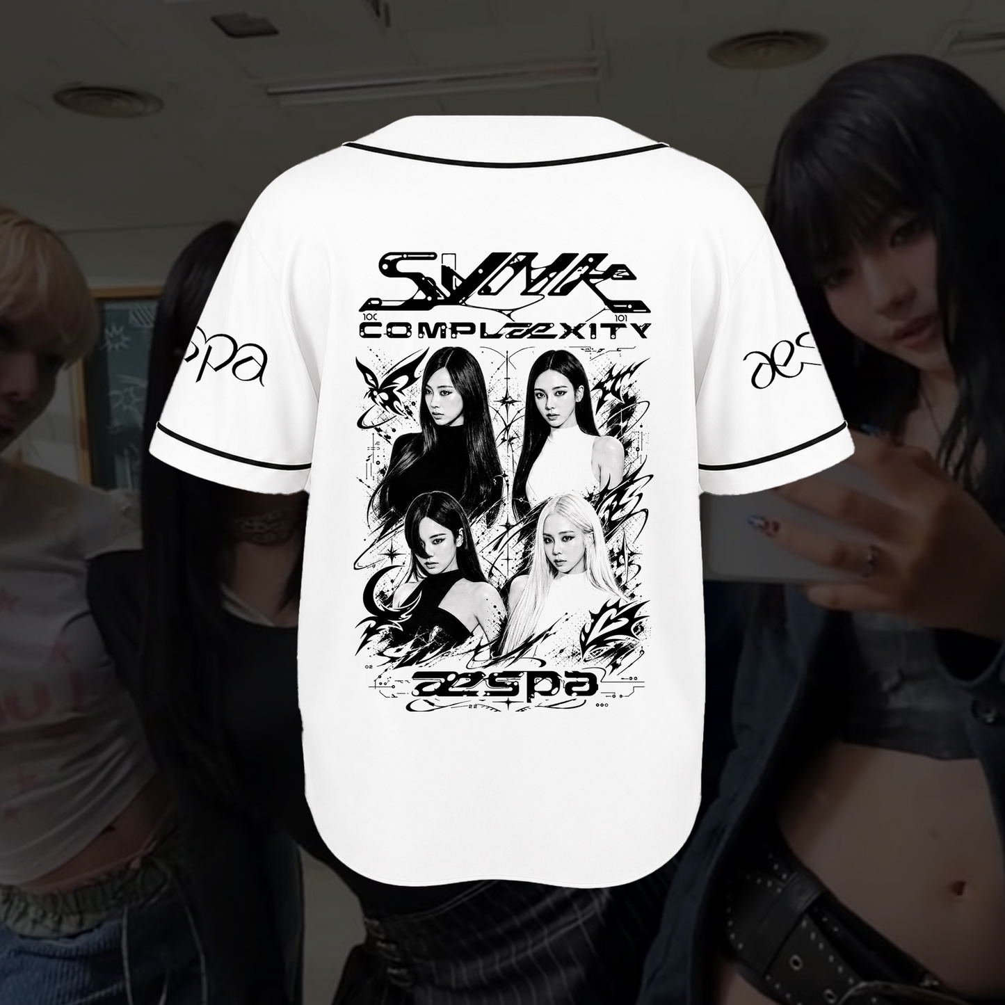 Sleek aespa SYNK COMPLEXITY Baseball Jersey Lemonade Gift for Fans