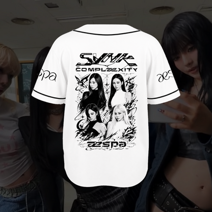 Sleek aespa SYNK COMPLEXITY Baseball Jersey Lemonade Gift for Fans