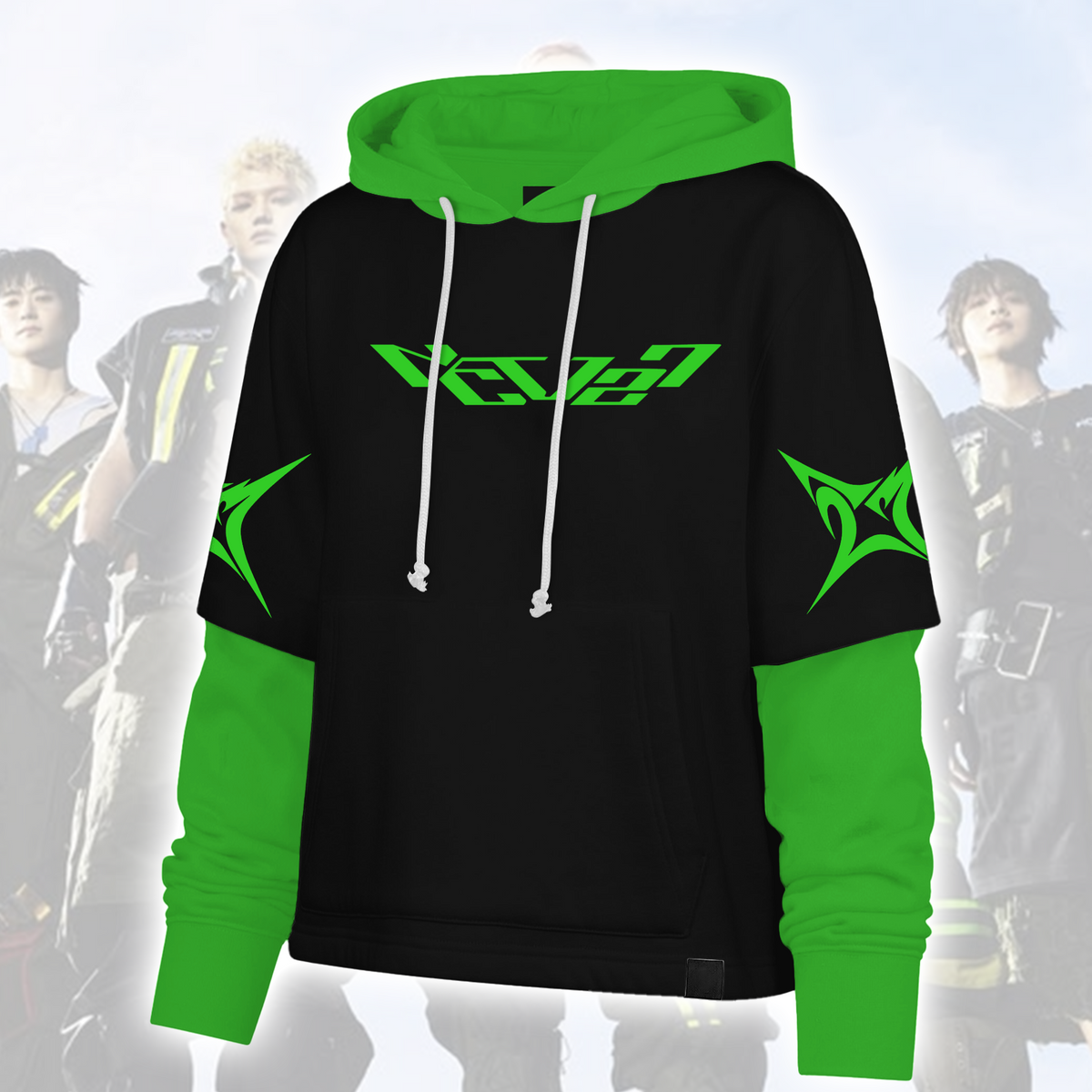 NCT 127 Blingy Full-Group niedliches Cartoon-Maskottchen Doodle Shortstop Kapuzenpullover Geschenk für Fans