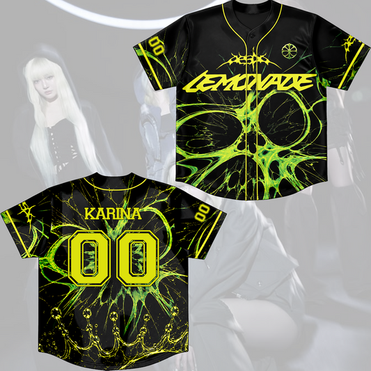 Aespa Lime Lemon  Baseball Jersey Cyberpunk Neon Apparel Fan Edition