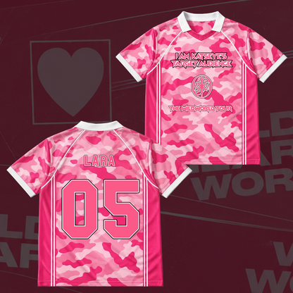 Katseye The Wildworld Tour Pink Camo Winged Neck Baseball Shirt Gift for Fans