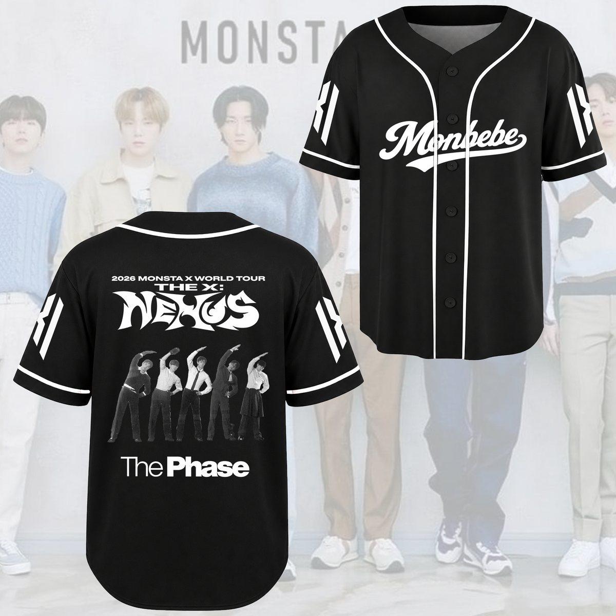 Monsta X The Phase Album Baseball-Trikot Geschenk für Fans
