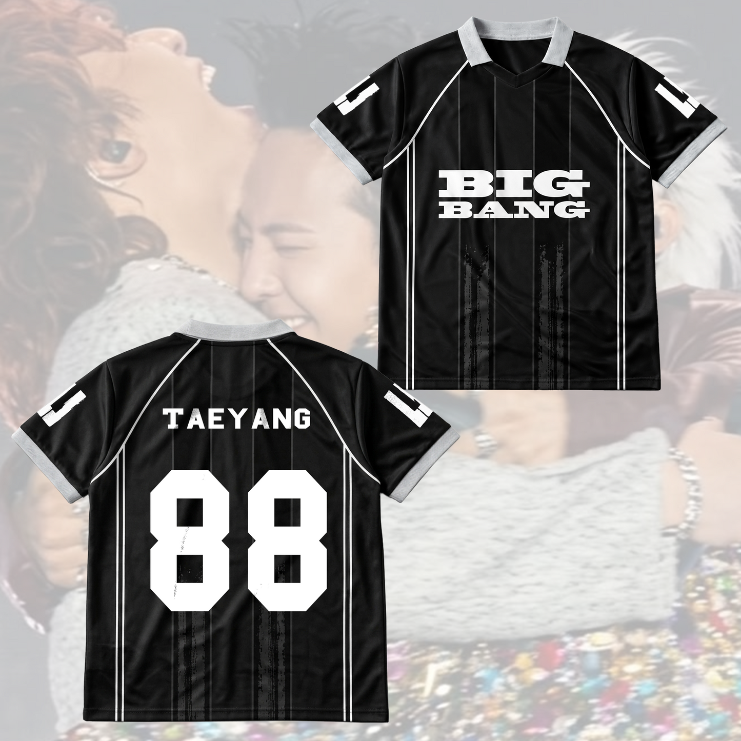BigBang  20th Anniversary Winged Neck Baseball Shirt  Streetwear Merch Fan VIP Gifts