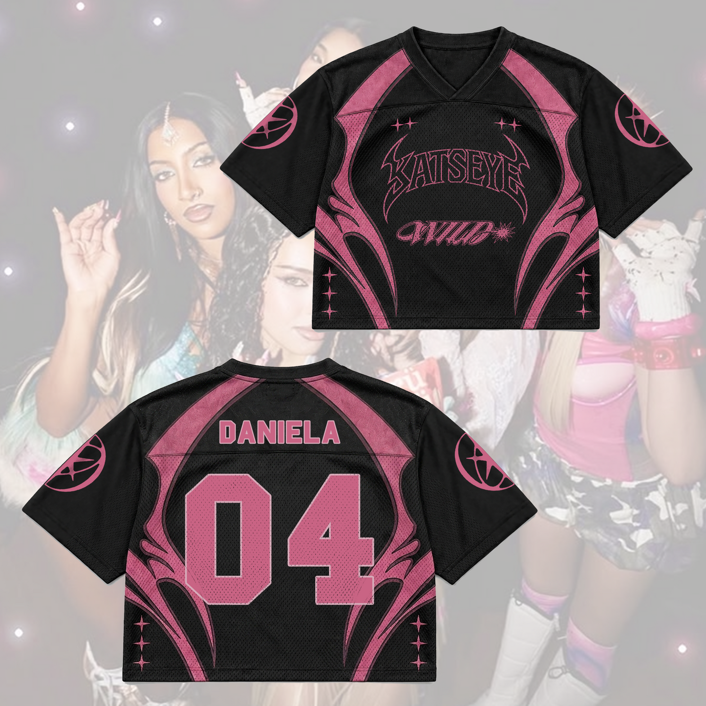 Hot Pink Katseye The Wildworld Tour  Mixed Mesh Jersey Gift For Fans