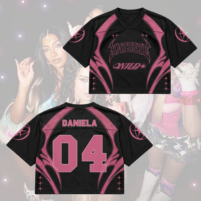 Hot Pink Katseye The Wildworld Tour  Mixed Mesh Jersey Gift For Fans