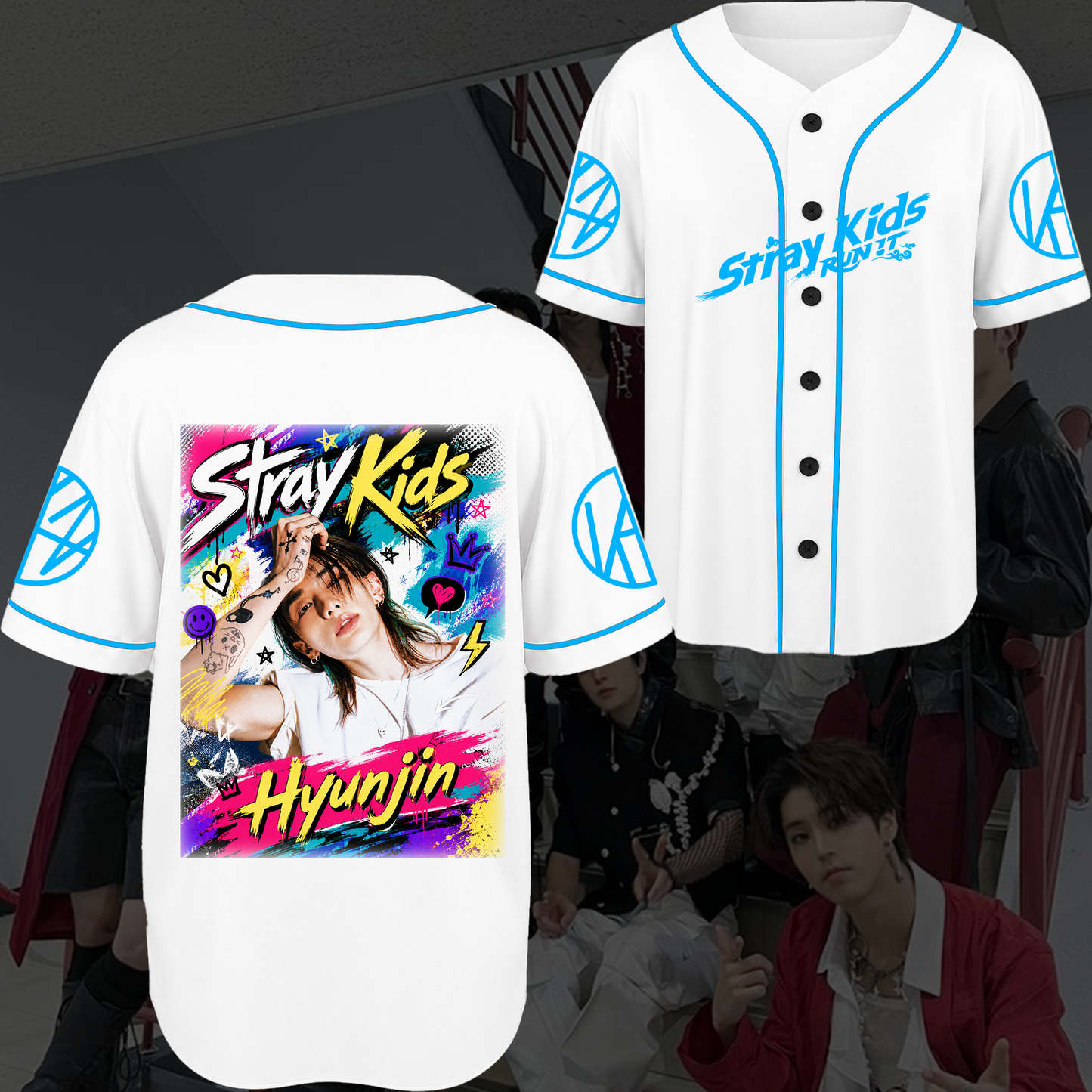 Stray Kids Colorful Baseball Jersey Edgy Pop Punk Concert Outfit Gift For Stays
