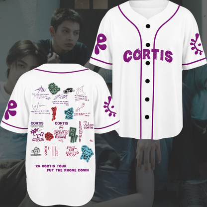 Put Your Phone Down Cortis Tour Track List Baseball Jersey Fan Edition