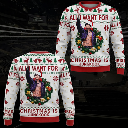 BTS Purple Christmas Ugly Sweater 2026, OT7 Urlaubspullover, Weihnachtsgeschenk für ARMY-Fans