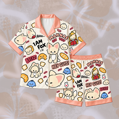 Sweet Stray Kids Club I.N FoxI.Ny Mascot Pastel Doodle Pajama Set For Stay