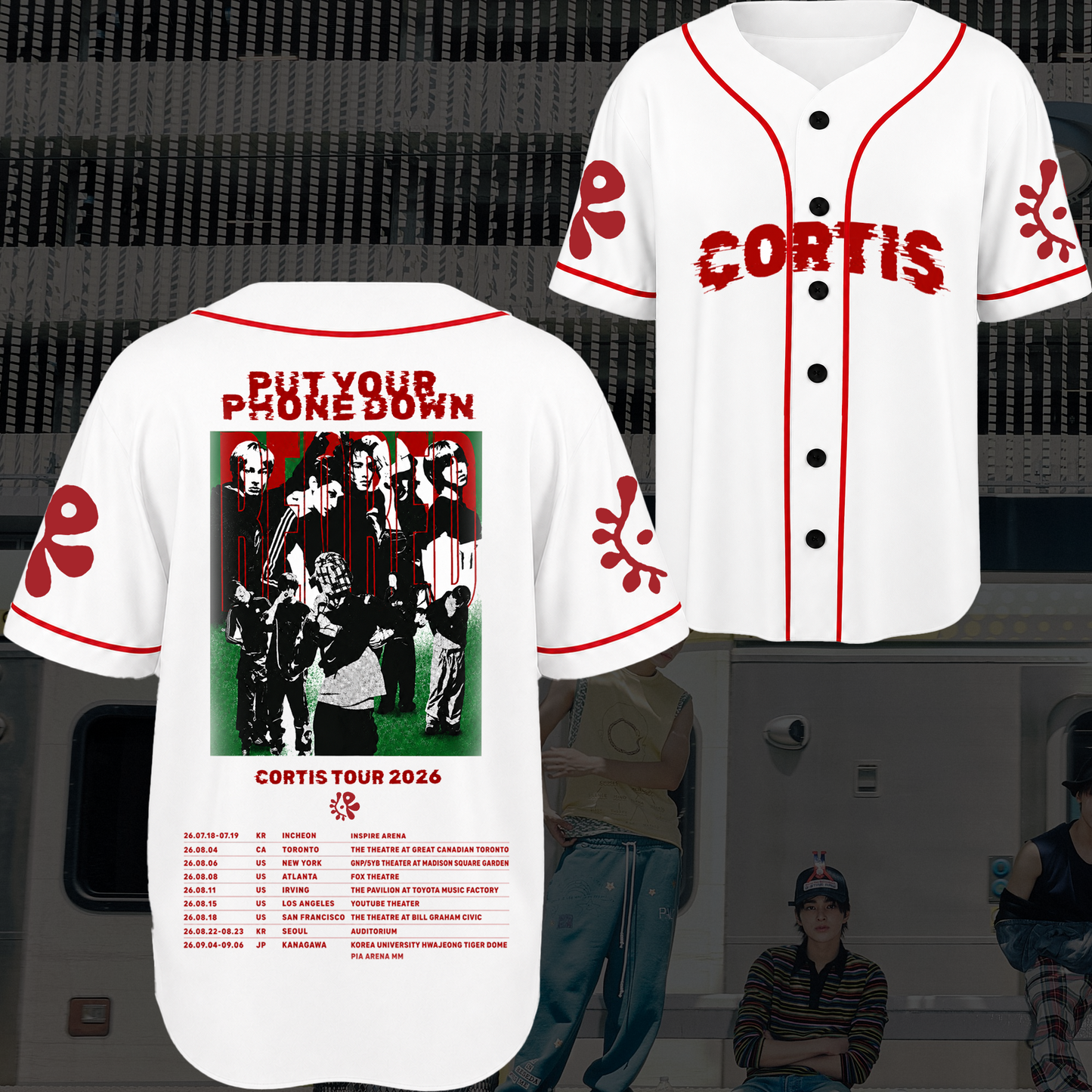 Put Your Phone Down Cortis Tour Greengreen Album Baseball Jersey