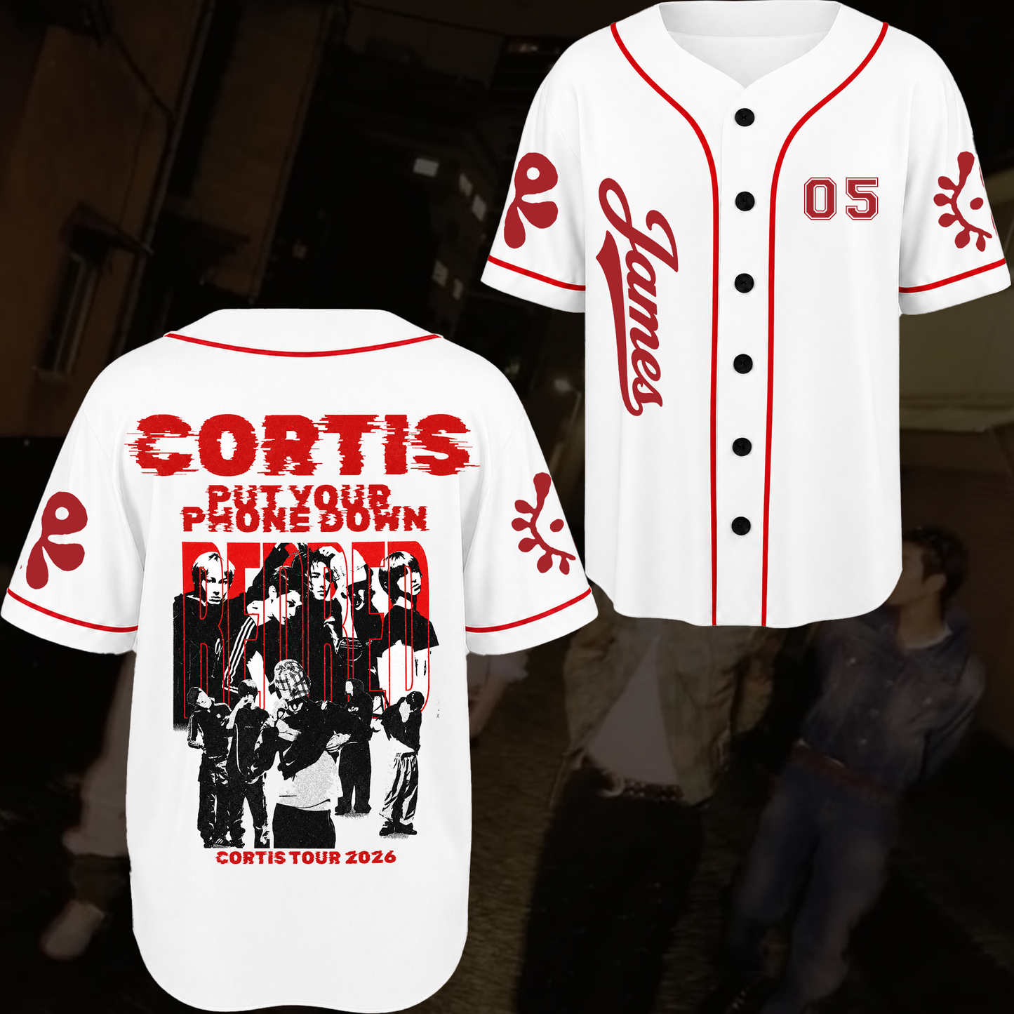 Surging Put Your Phone Down Cortis 2026 Tour Baseball Jersey