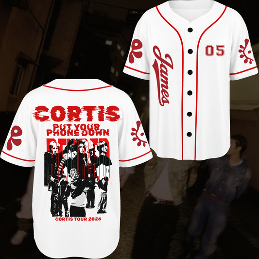 Surging Put Your Phone Down Cortis 2026 Tour Baseball Jersey