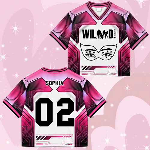 KATSEYE Wild Tour Sporty Purple Mixed Mesh Jersey für EYEKONS