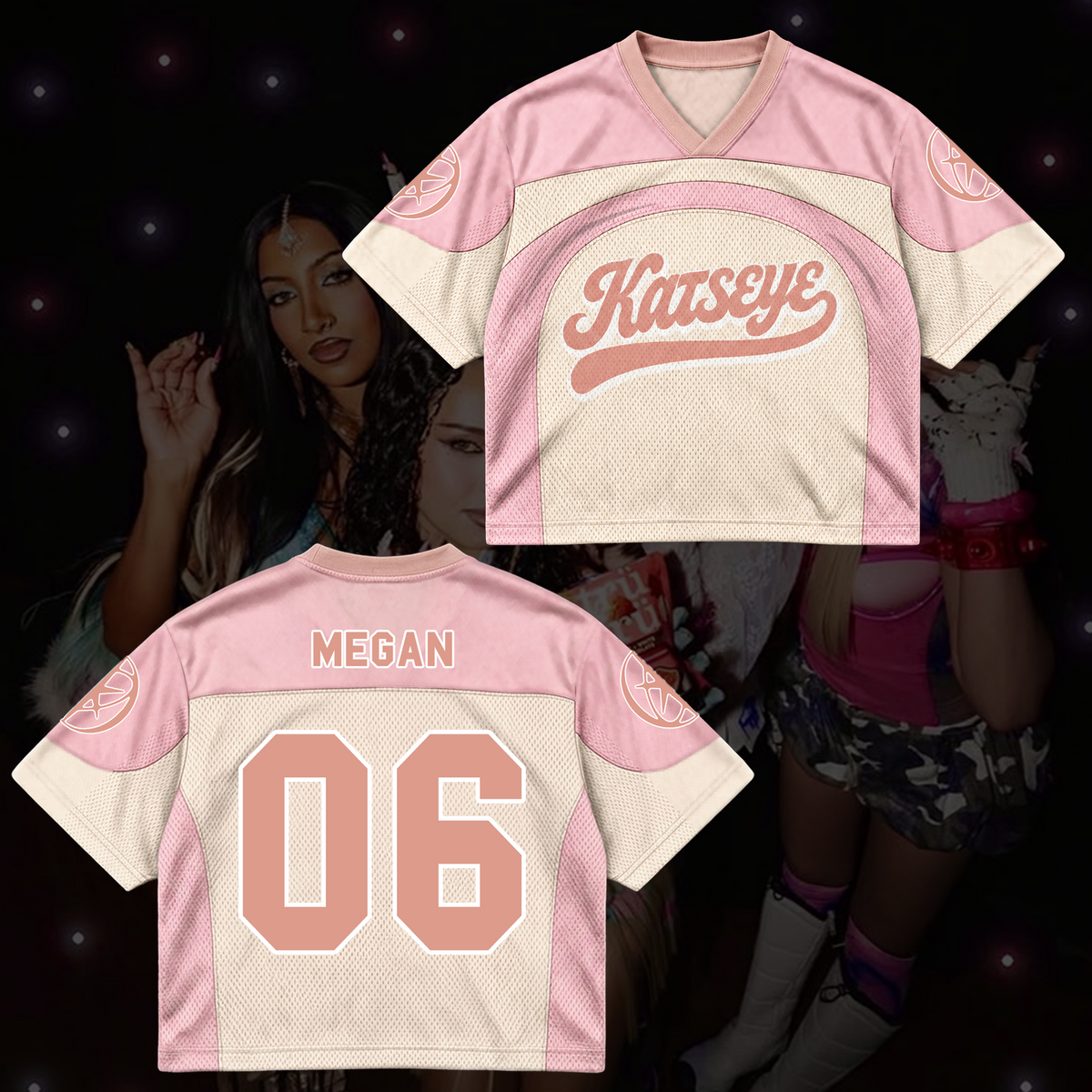 KATSEYE The Wildworld Tour Pink Mixed Mesh Jersey Gift To Fans