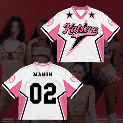 Sporty Chic Katseye Mixed Mesh Jersey Concert Outfit Gift For Eyekons