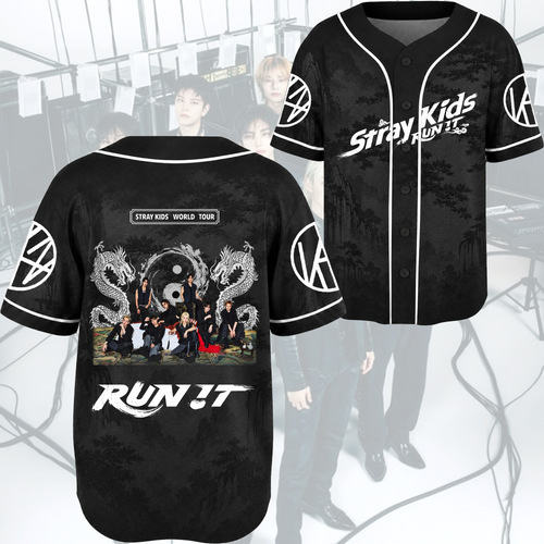 Electrifying Stray kids Run It World Tour Baseball Jersey Gift For Fans