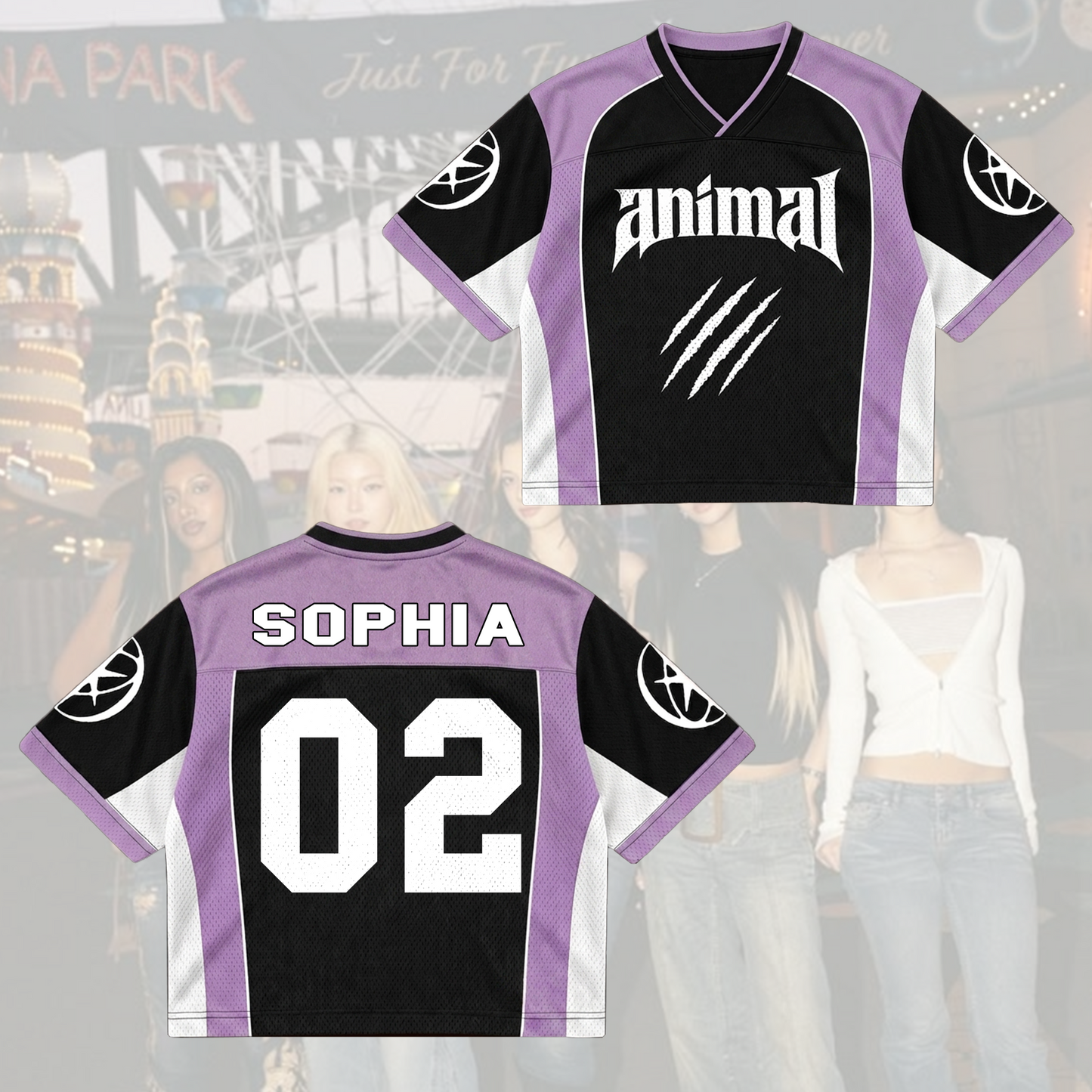 KATSEYE Animal Claw Mixed Mesh Jersey Gift For Fans