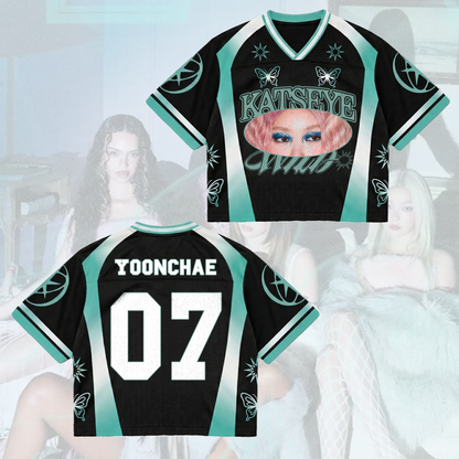 KATSEYE Eye Butterfly Mixed Mesh Jersey Streetwear Gift To Fans