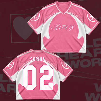 Katseye Pastel Pink The Wildworld Tour Mixed Mesh Jersey Fanmerch