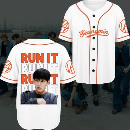 Stray Kids Dynamic Meme Run It Concept Baseball Jersey STAY Aesthetic Humor Gifts For Fans