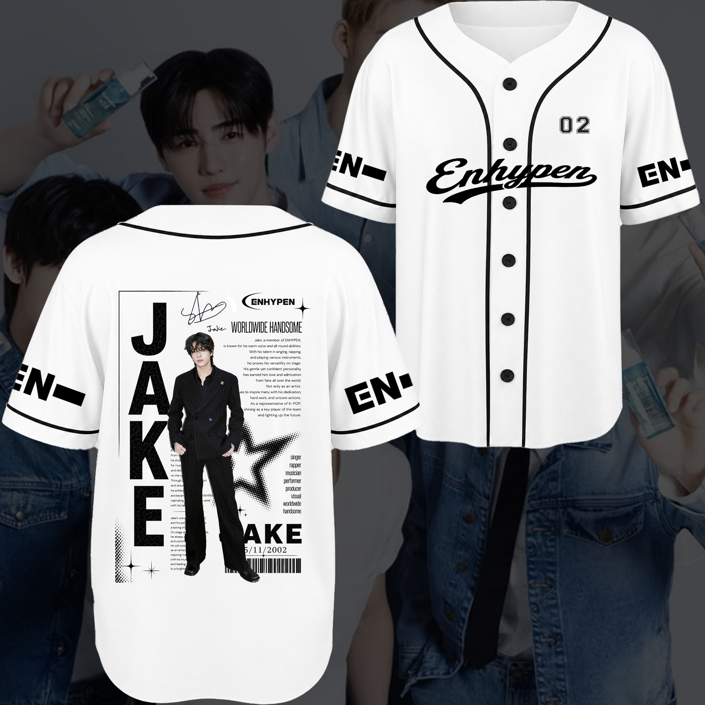 Enhypen Chronicles Blood Saga World Tour Baseball Jersey Engene Fan Gifts