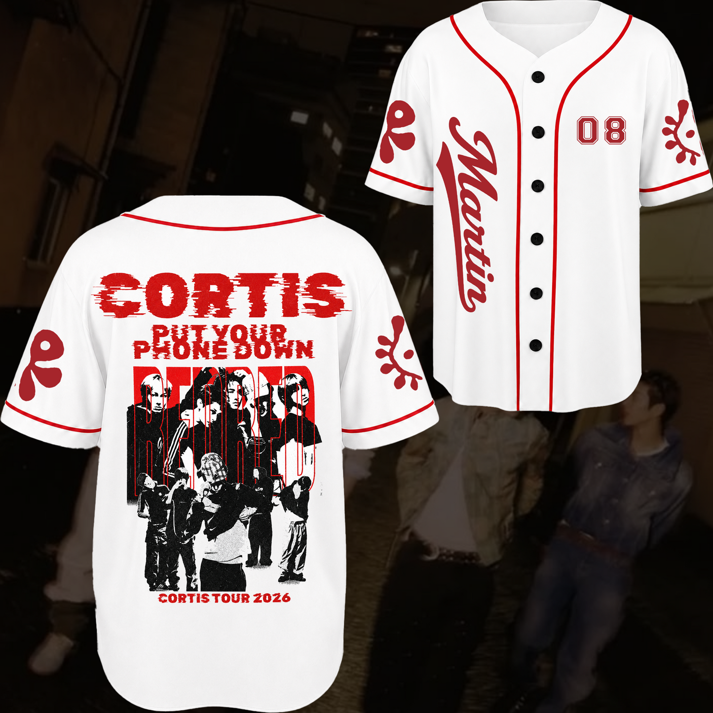 Surging Put Your Phone Down Cortis 2026 Tour Baseball Jersey