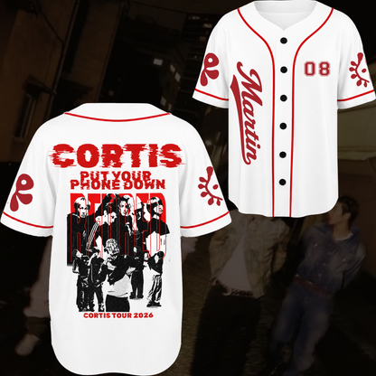 Surging Put Your Phone Down Cortis 2026 Tour Baseball Jersey