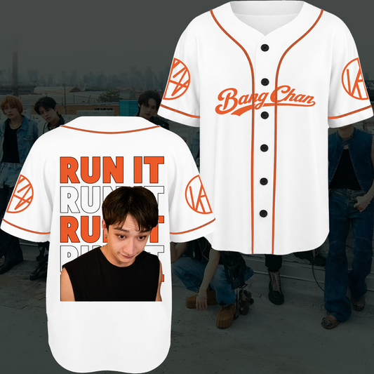 Stray Kids Dynamic Meme Run It Concept Baseball Jersey STAY Aesthetic Humor Gifts For Fans