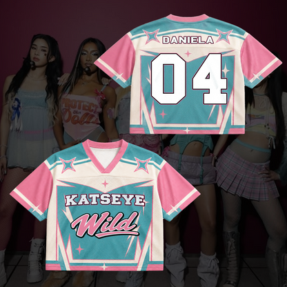 Pastel KATSEYE The Wildworld Tour Mixed Mesh Jersey Cool Gift for Fans