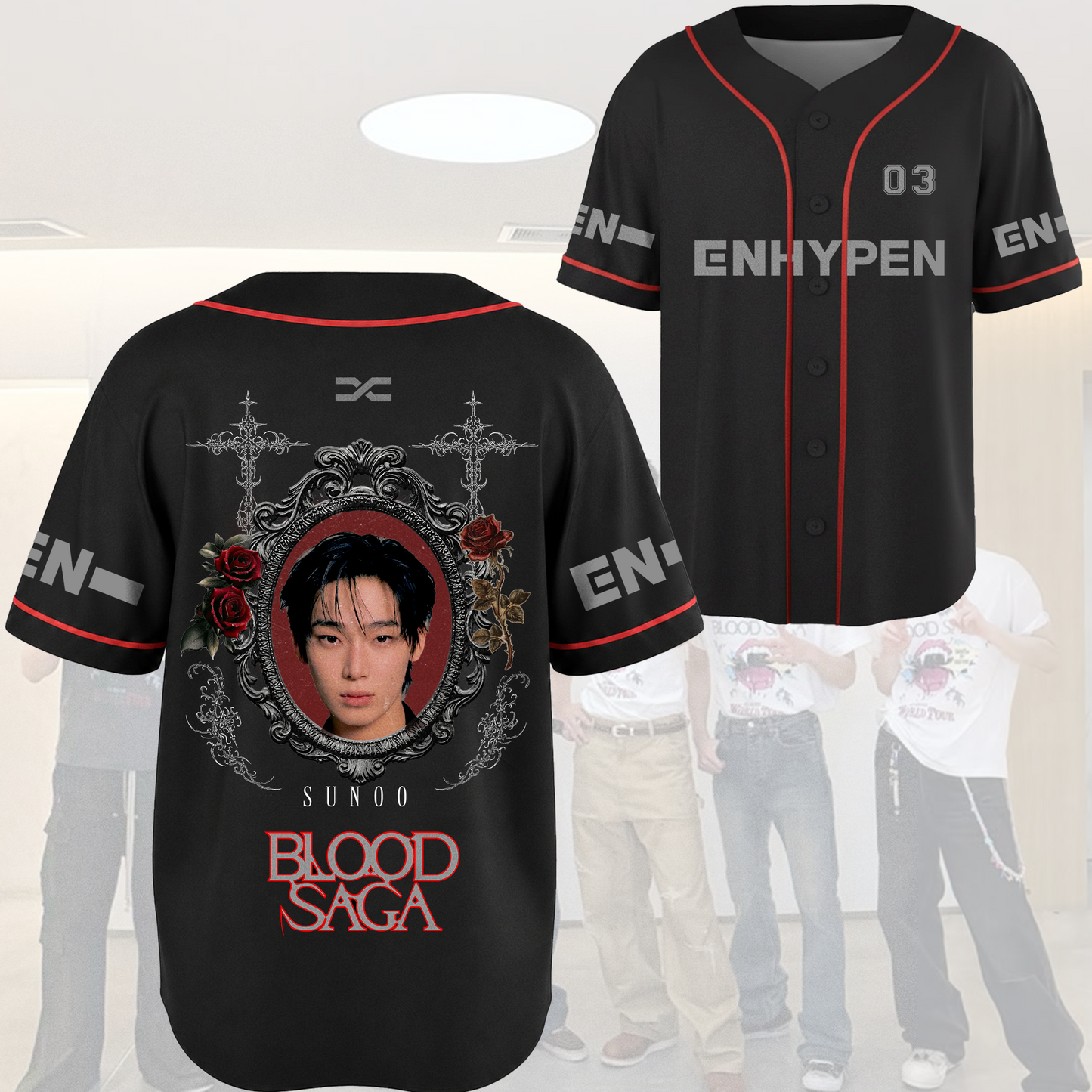 Immortal Mirror Enhypen Blood Saga World Tour Baseball Jersey Gift For Fans