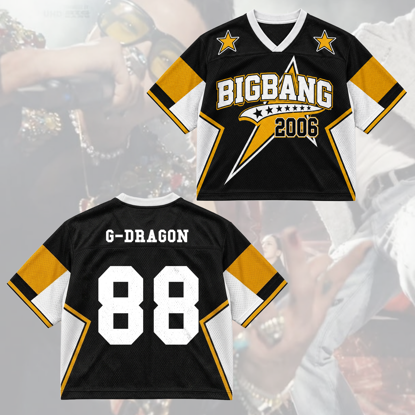 Vintage BIGBANG Mixed Mesh Jersey Sporty Concert Outfit Gift For Fans