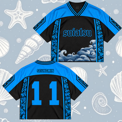 Electric Suiatsu Stray Kids Club Deep Ocean Mixed Mesh Jersey For Stay