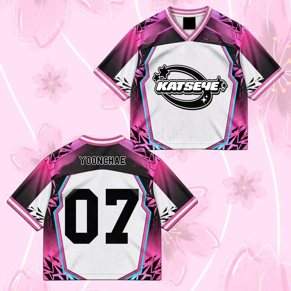 KATSEYE Wild Tour Sporty Purple Mixed Mesh Jersey für EYEKONS