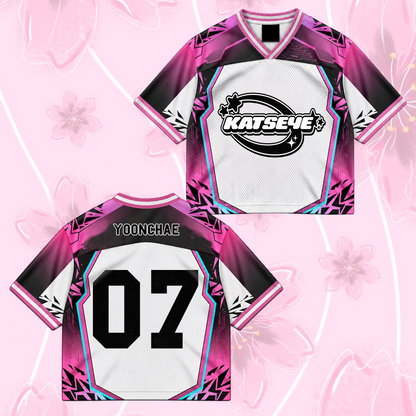 KATSEYE Wild Tour Sporty Purple Mixed Mesh Jersey für EYEKONS